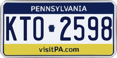 PA license plate KTO2598