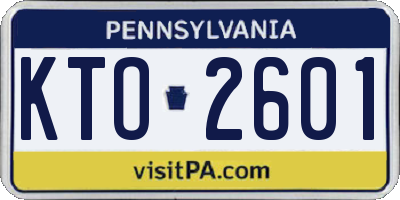 PA license plate KTO2601