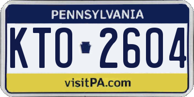 PA license plate KTO2604