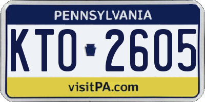PA license plate KTO2605