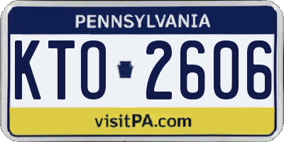 PA license plate KTO2606