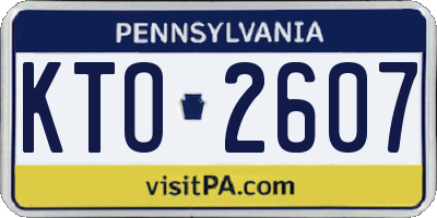 PA license plate KTO2607