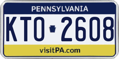 PA license plate KTO2608