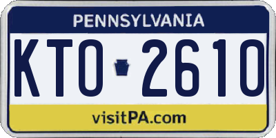 PA license plate KTO2610
