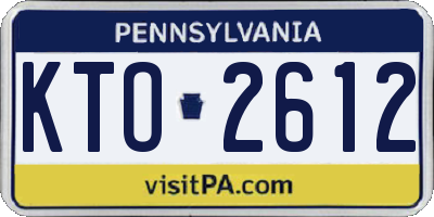 PA license plate KTO2612