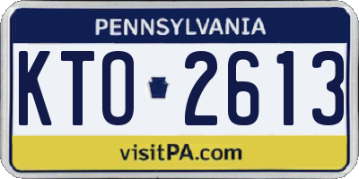 PA license plate KTO2613
