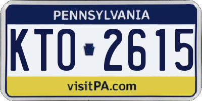 PA license plate KTO2615