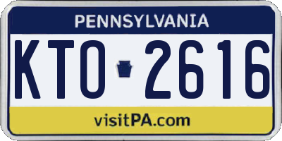 PA license plate KTO2616