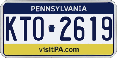 PA license plate KTO2619