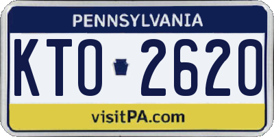 PA license plate KTO2620