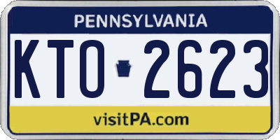 PA license plate KTO2623