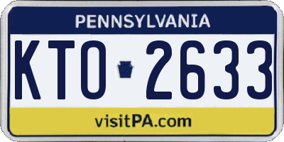 PA license plate KTO2633