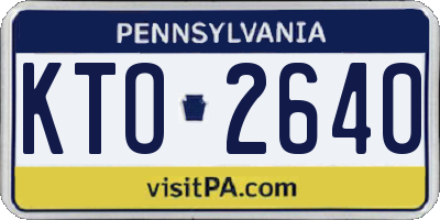 PA license plate KTO2640