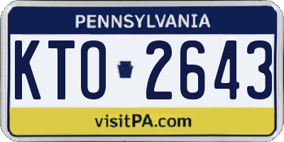 PA license plate KTO2643