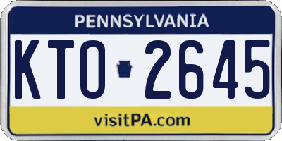 PA license plate KTO2645