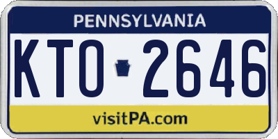PA license plate KTO2646