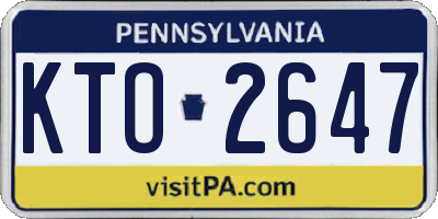 PA license plate KTO2647