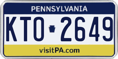PA license plate KTO2649