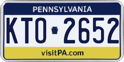 PA license plate KTO2652