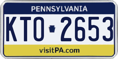 PA license plate KTO2653
