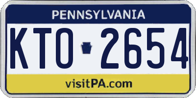 PA license plate KTO2654