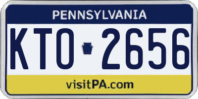 PA license plate KTO2656