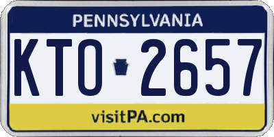 PA license plate KTO2657