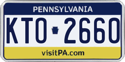 PA license plate KTO2660