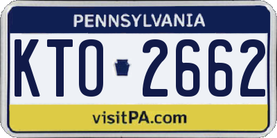 PA license plate KTO2662