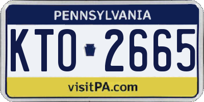PA license plate KTO2665
