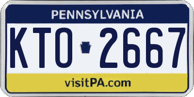 PA license plate KTO2667