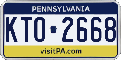 PA license plate KTO2668