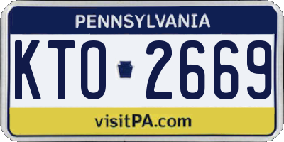 PA license plate KTO2669