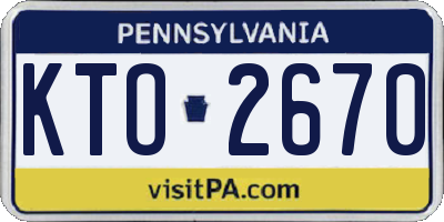 PA license plate KTO2670