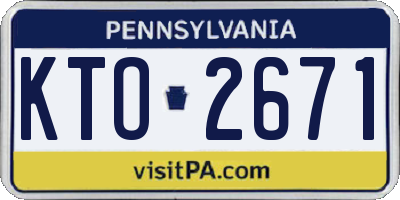 PA license plate KTO2671