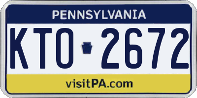 PA license plate KTO2672