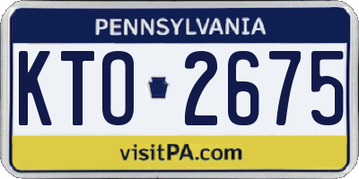 PA license plate KTO2675