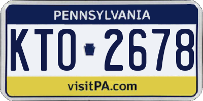 PA license plate KTO2678