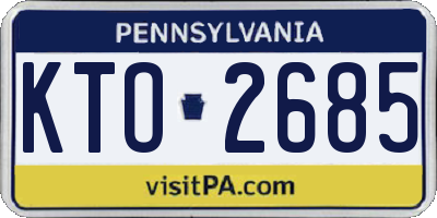 PA license plate KTO2685