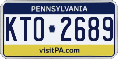 PA license plate KTO2689