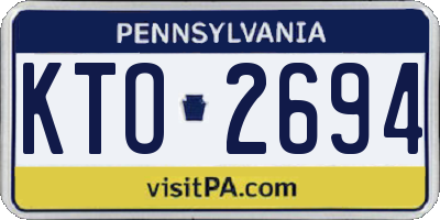 PA license plate KTO2694