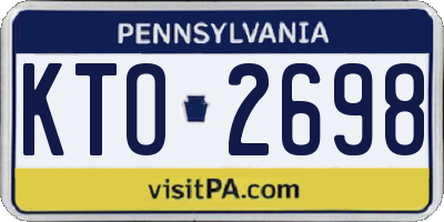 PA license plate KTO2698