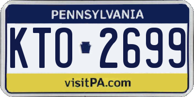 PA license plate KTO2699