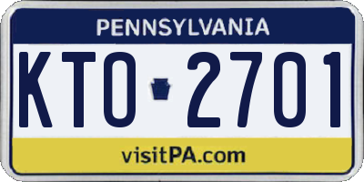 PA license plate KTO2701