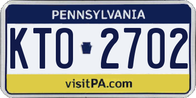 PA license plate KTO2702