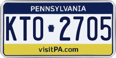 PA license plate KTO2705