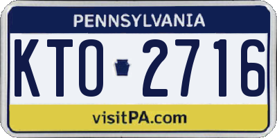 PA license plate KTO2716