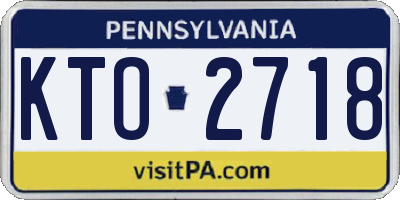 PA license plate KTO2718
