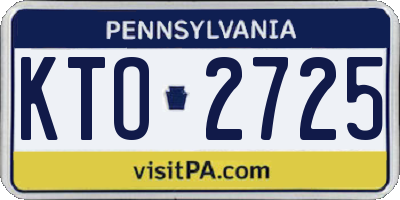 PA license plate KTO2725