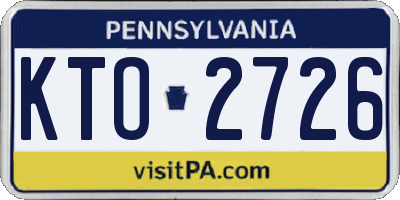 PA license plate KTO2726